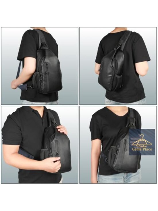 Tactical CCW Sling Bag - Premium Vegan Leather Crossbody with Anti-Theft Zipper main image 6